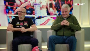 Fivers-Coach Peter Eckl (li.) und WEST WIEN-Trainer Roland Marouschek zu Gast in „Handball – Das Magazin“ (Bild: krone.tv)