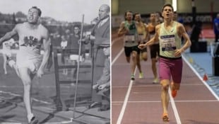 Leichtathletik einst und jetzt – Árpád Blödy (1929) und Raphael Pallitsch (2024) (Bild: Offizielle Publikation des österreichischen Leichtathletik-Verbandes, Bjorn Paree )