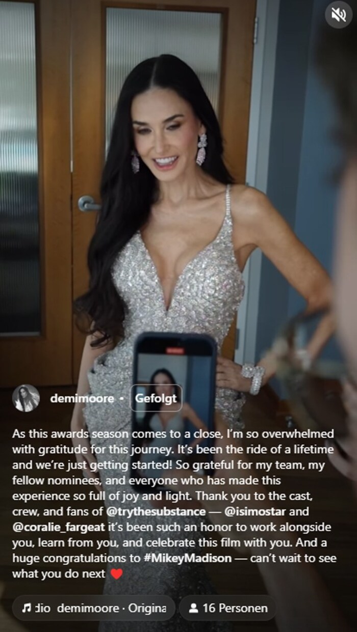 Demi Moore reagierte auf Instagram auf ihre Oscar-Pleite.