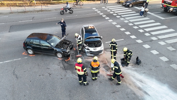Die Unfallstelle aus der Vogelperspektive.