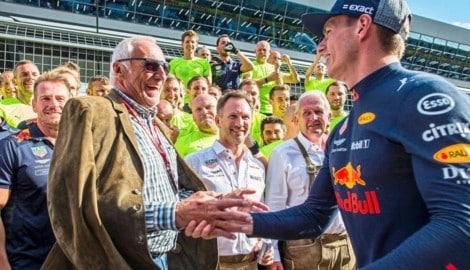 Die Schmiede des Erfolges: Mateschitz, Horner, Marko und Verstappen (v.l.n.r.)