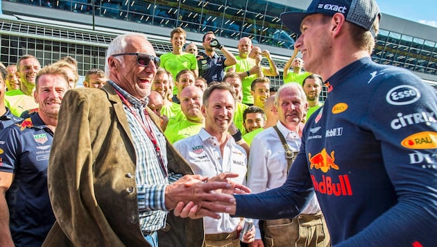 Die Schmiede des Erfolges: Mateschitz, Horner, Marko und Verstappen (v.l.n.r.)