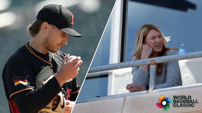 Jaden Agassi (li.) und Steffi Graf (Bild: Krone KREATIV/APA/Getty Images via AFP/GETTY IMAGES/Chris Coduto)