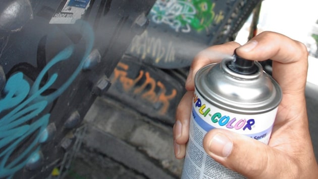 Two minors sprayed swastikas on the city wall (symbolic image). (Bild: Jöchl Martin)