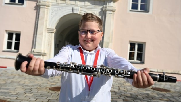 Die Klarinette ist das Lieblingsinstrument von Elias Körbler aus der MS Norische Region. Auch ihn begleitete Mozart. (Bild: Evelyn Hronek)