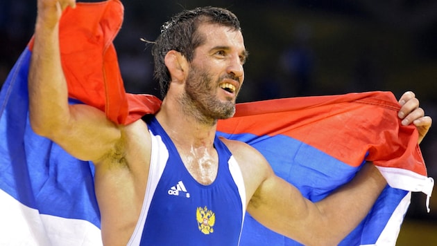 Buwaissar Saitijew – hier bei seinem Gold-Gewinn bei den Olympischen Spielen 2008 in Peking (Bild: AFP)