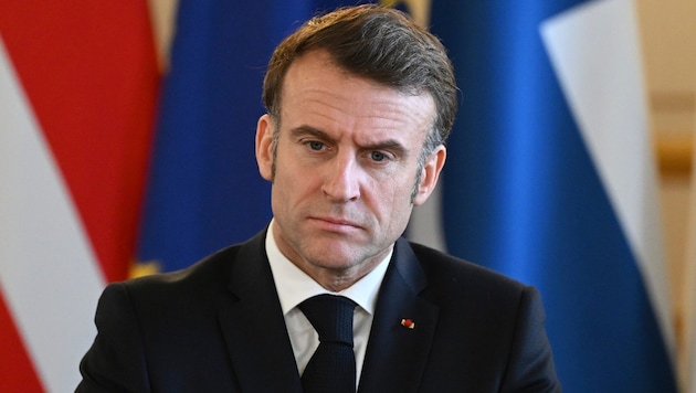 Macron is positioning himself as a mediator. (Bild: Justin Tallis/Pool via AP)