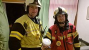Einsatzleiter Martin Mairhofer und Kommandant Jürgen Penkner (re.) von der FF Treffling mit dem ...