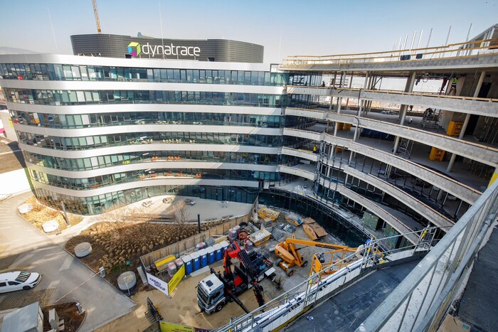 The construction site is in full swing.