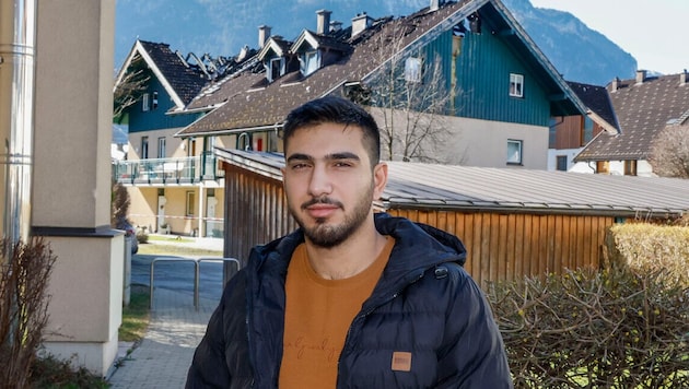 Ramazan Tanriverdi (21) bemerkte die Flammen und schlug sofort Alarm. Er klingelte die Bewohner aus dem Schlaf. (Bild: Markus Tschepp)