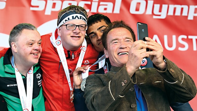 Arnold Schwarzenegger ist Ehrenpräsident der Special Olympics Austria. (Bild: GEPA)