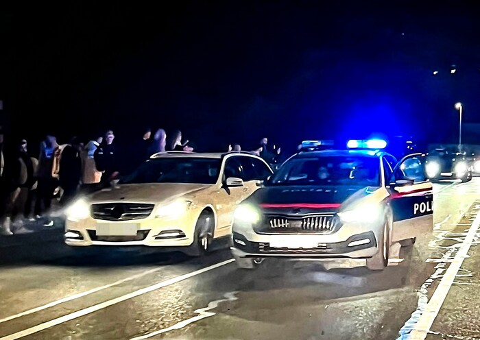 Die Polizei war bei dem Treffen vor Ort