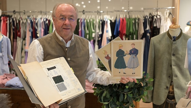 Ewald Opetnik at the Klagenfurt site of the Kärntner Heimatwerk: the dirndls, suits and fabrics are now sold off, the traditional costume archive already belongs to the province of Carinthia. (Bild: Evelyn Hronek)