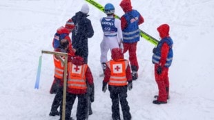 Thomas Rettenegger kam im Training auf der Großschanze in Trondheim zu Sturz. (Bild: Tröster Andreas)