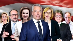 Sind die ehemaligen Regierungsmitglieder kompetente Führungskräfte und Anwärter für Top-Jobs? (Bild: Krone KREATIV/Starpix / A. Tuma (2), AP, APA/EVA MANHART, EPA/MAX SLOVENCIK, Christian Jauschowetz, Sozialministerium, stock.adobe.com)