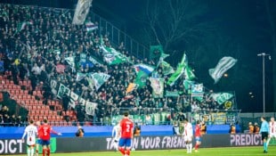 Rund 700 Rapid-Anhänger machten die Reise nach Bosnien mit. (Bild: GEPA)