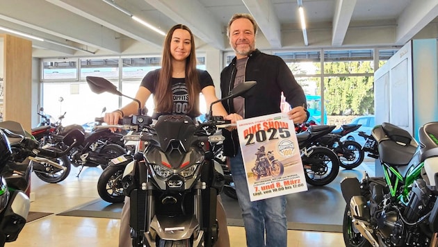 Helmuth and Anna Riedl put on the biker fair. (Bild: Tragner Christian)