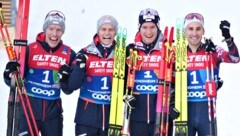 Die Silber-Gewinner von links nach rechts: Franz-Josef Rehrl, Johannes Lamparter, Martin Fritz und Fabio Obermeyr (Bild: APA/GEORG HOCHMUTH)