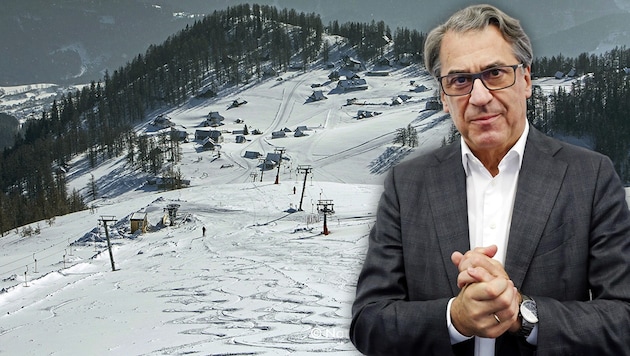 Without Stefan Pierer, the future of the Aflenzer Bürgeralm will be difficult. (Bild: Krone KREATIV/Klaus Morgenstern, Martin Jöchl)