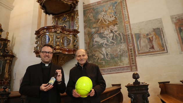 Provost Clemens Grill with Werner Hilber in the Minorite Church (Bild: Radspieler Jürgen)