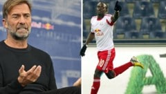 Jürgen Klopp (li.) hätte Sadio Mane (re. im Jahr 2013 im Salzburg-Dress) schon gern früher, nicht erst bei Liverpool, trainiert. (Bild: APA/AFP/KERSTIN JOENSSON)