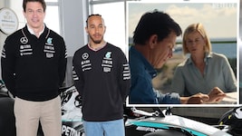 Toto Wolff lag Lewis Hamilton im Wort – das erklärte er seiner Frau Susie (ganz rechts) auf der Terrasse. (Bild: AP, Twitter.com/blog_formula1)