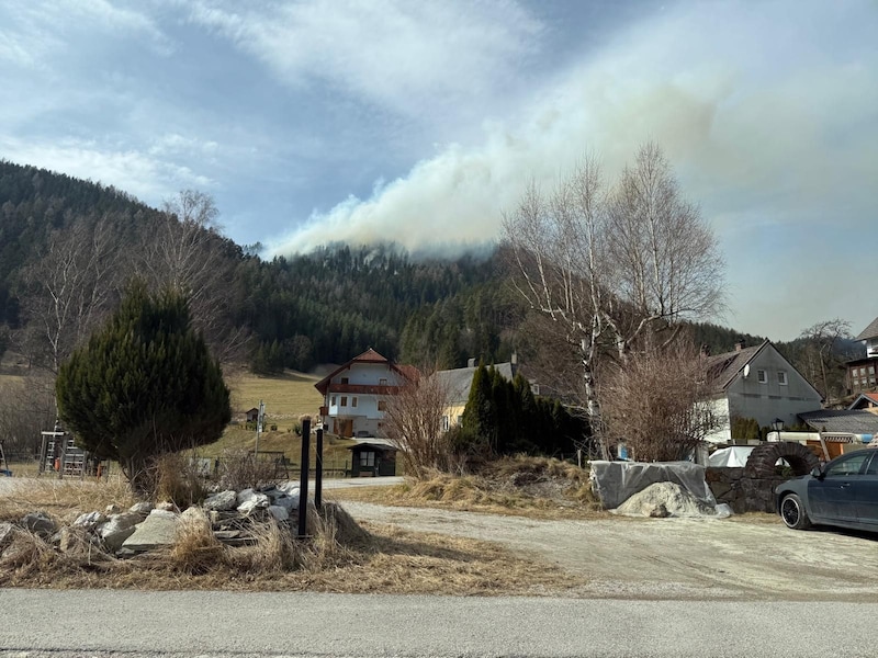 The cause of the fire was probably a burning car. (Bild: BFK Neunkirchen/Köpf)