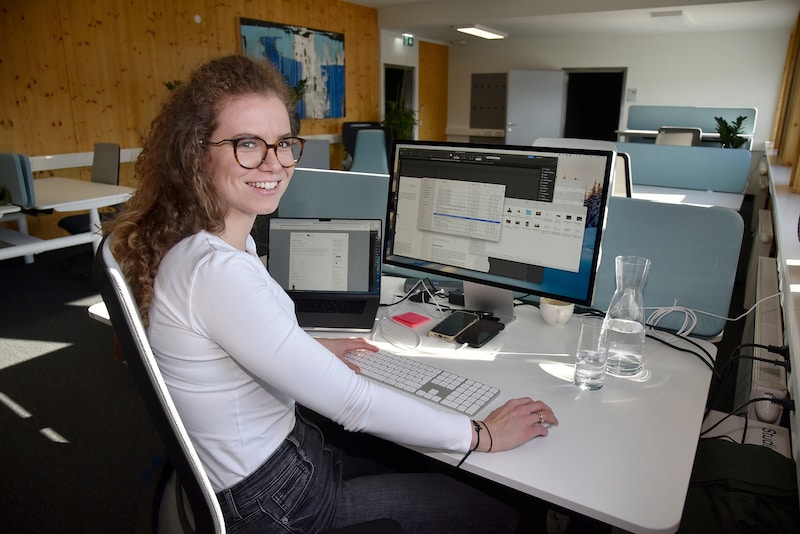 Marlene Becker bezog ihren Platz im Coworking gerade erst. (Bild: Roland Holitzky)