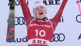 Katharina Truppe jubelte in Are. (Bild: AP)