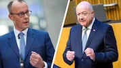 Sowohl Merz (CDU) als auch Stocker (ÖVP) stecken aktuell im Umfragetief.