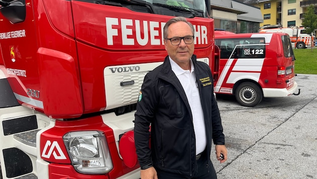 Harald Eitner beim Hochwasser-Einsatz in Deutschfeistritz (Bild: Jauschowetz Christian)