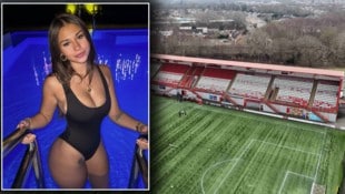 Der Clyde FC postete – wohl unabsichtlich – einen Beitrag von Erotik-Model Sophia Rain. (Bild: Instagram/sophieraiin, X/ClydeFC)