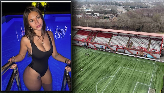 Clyde FC posted - probably unintentionally - a post by erotic model Sophia Rain. (Bild: Instagram/sophieraiin, X/ClydeFC)