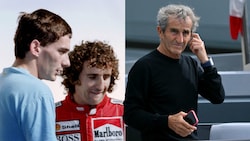 Alain Prost (r.) ist mit der Darstellung seines Charakters nicht einverstanden.