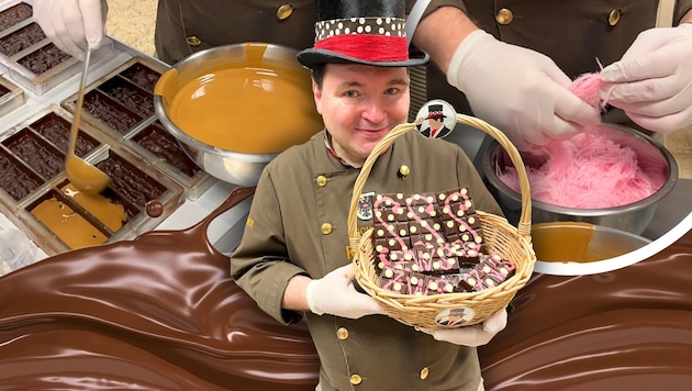 The "Schokomichi" made candy floss chocolate for Krone+. (Bild: Dworak/Wiesmeyer)