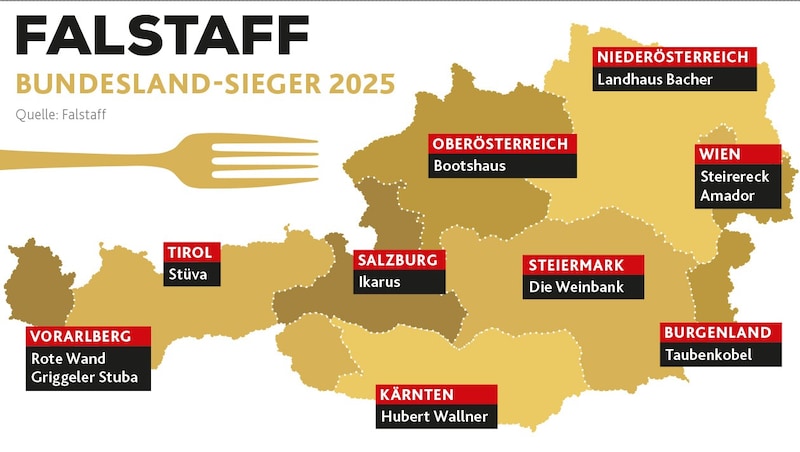 Das siind die besten Restaurants des Landes nach Bundesländern. (Bild: Krone KREATIV)