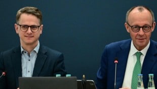 Von links: CDU-Generalsekretär Carsten Linnemann und Parteichef Friedrich Merz
