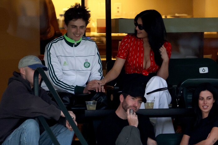 Kylie und Timothée haben sichtlich Spaß ...
