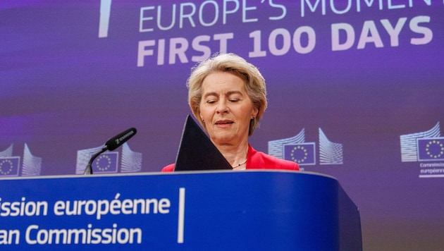 100 days of von der Leyen - a review of her ambitious plans (Bild: EPA/OLIVIER MATTHYS)