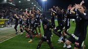 Ausgelassener Jubel bei Sturm nach dem Derby-Thriller gegen den GAK.