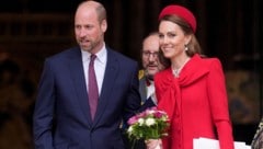 Prinzessin Kate kam zum Gottesdienst anlässlich des Commonwealth Day in einem recycelten Look. (Bild: Photo by Yui Mok / POOL / AFP)