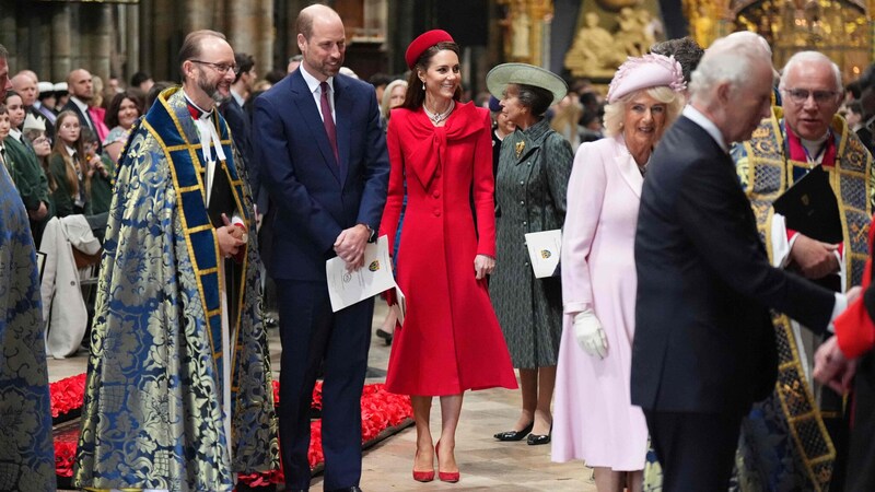 Prinzessin Kate nahm nach einem Jahr Pause wieder am Gottesdienst in der Westminster Abbey teil. (Bild: Aaron Chown / POOL / AFP)