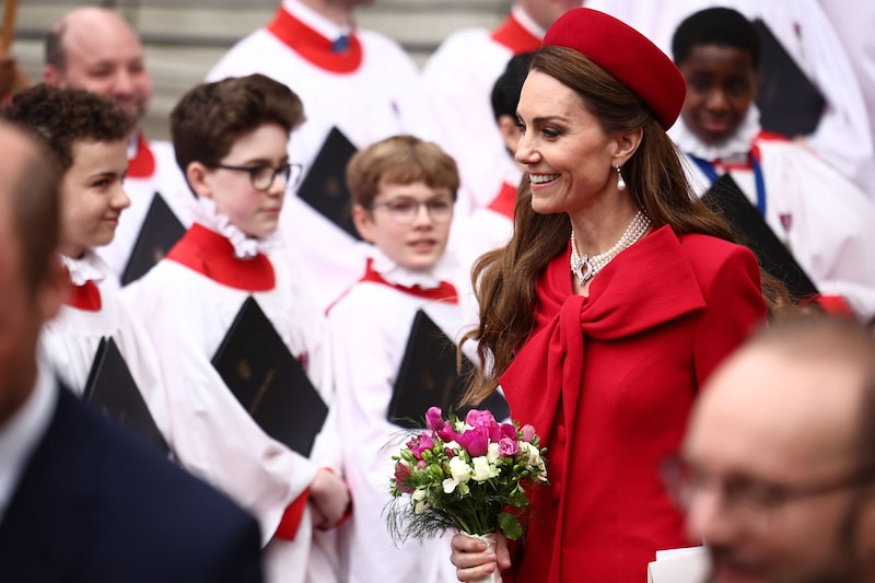 Prinzessin Kate feierte beim Commonwealth Day Service ihr strahlendes Comeback. (Bild: HENRY NICHOLLS)