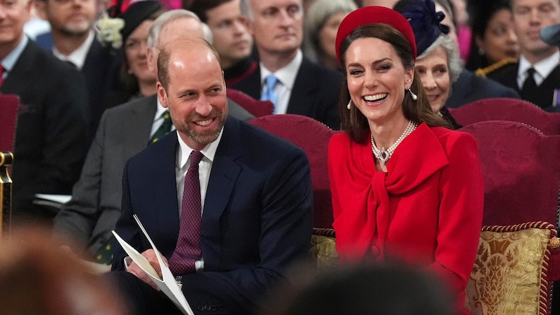 Die Prinzessin von Wales zeigte sich an diesem Tag besonders gut gelaunt. (Bild: Aaron Chown/Pool Photo via AP)