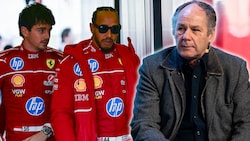 Gerhard Berger (re.) spricht über Ferrari und Lewis Hamilton (Bild: Krone KREATIV/APA/AFP/Giuseppe CACACE, GEPA Pictures)