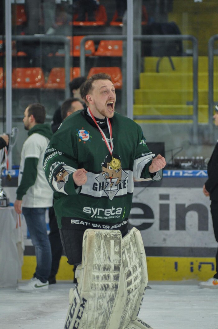Die Grizzlies beim Meister-Jubel