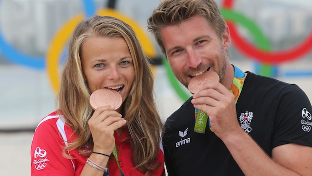 2016 jubelten Tanja Frank und Thomas Zajac über Olympia-Bronze. (Bild: GEPA)