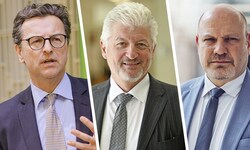 OÖG-Vorstand Franz Harnoncourt, Aufsichtsratschef Franz Mittendorfer und Peter Binder, dessen ...