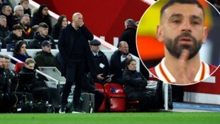 Große Enttäuschung bei Arne Slot und Mohamed Salah (re.)