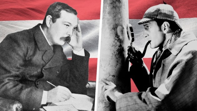 Arthur Conan Doyle, Schöpfer von Meisterdetektiv Sherlock Holmes und Österreich-Fan. (Bild: Krone KREATIV/picturedesk stock.adobe.com)